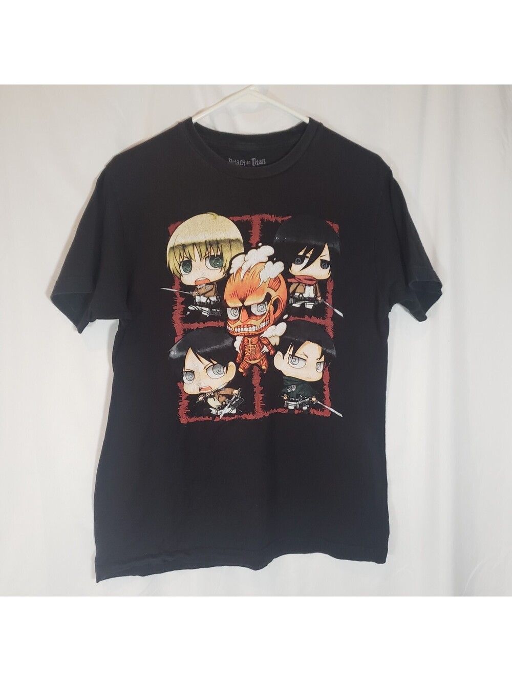 Attack on Titan Chibi T Shirt Mens Medium Eren Mikasa Levi Armin Ripple Junction